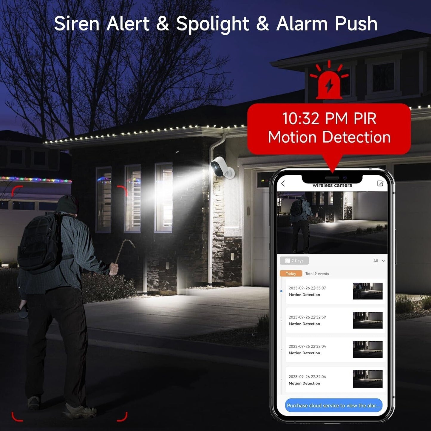 4MP Wireless Battery Security Camera Outdoor Wifi Smart Home Security IP Camera