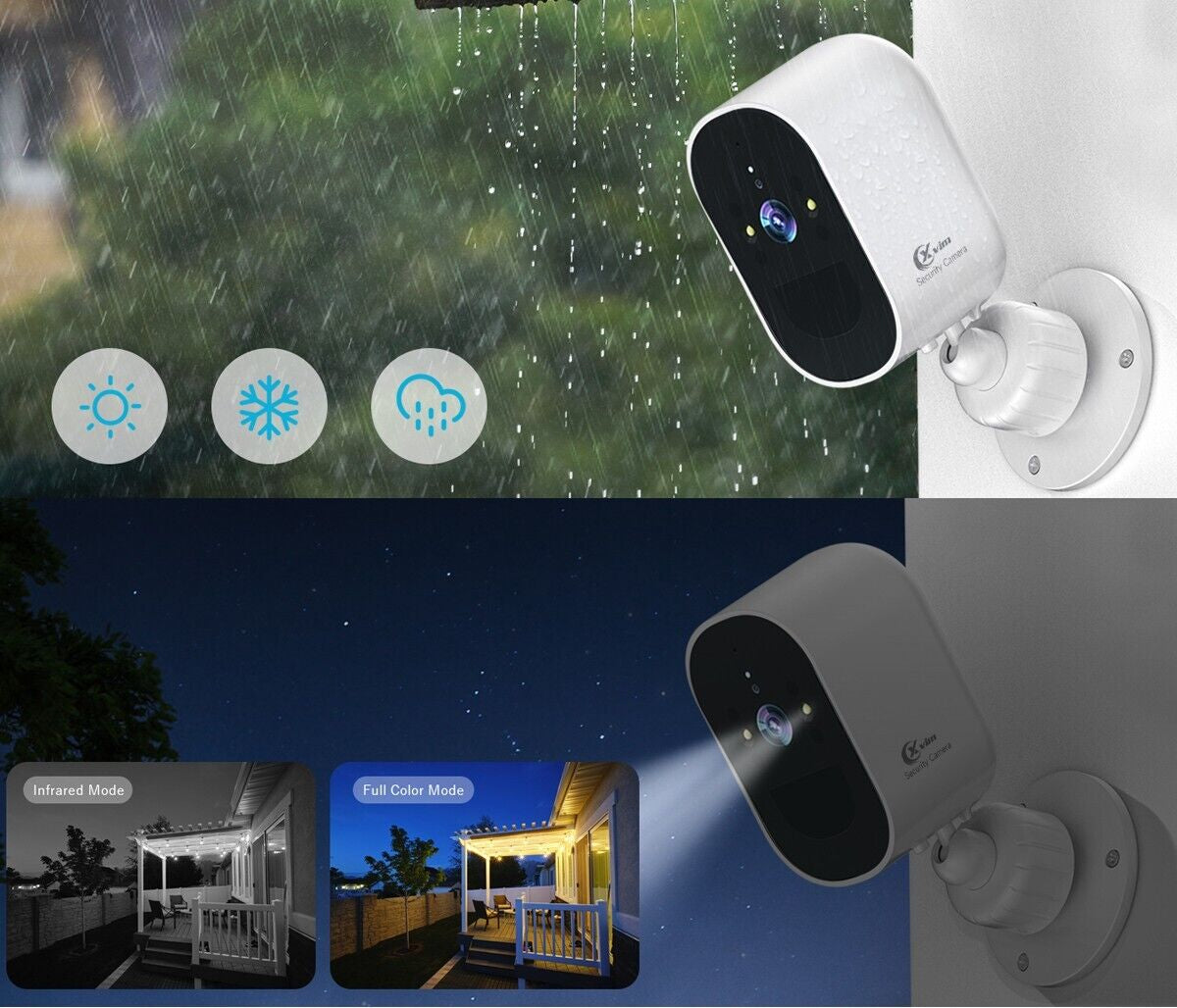 4MP Wireless Battery Security Camera Outdoor Wifi Smart Home Security IP Camera